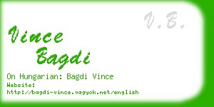 vince bagdi business card